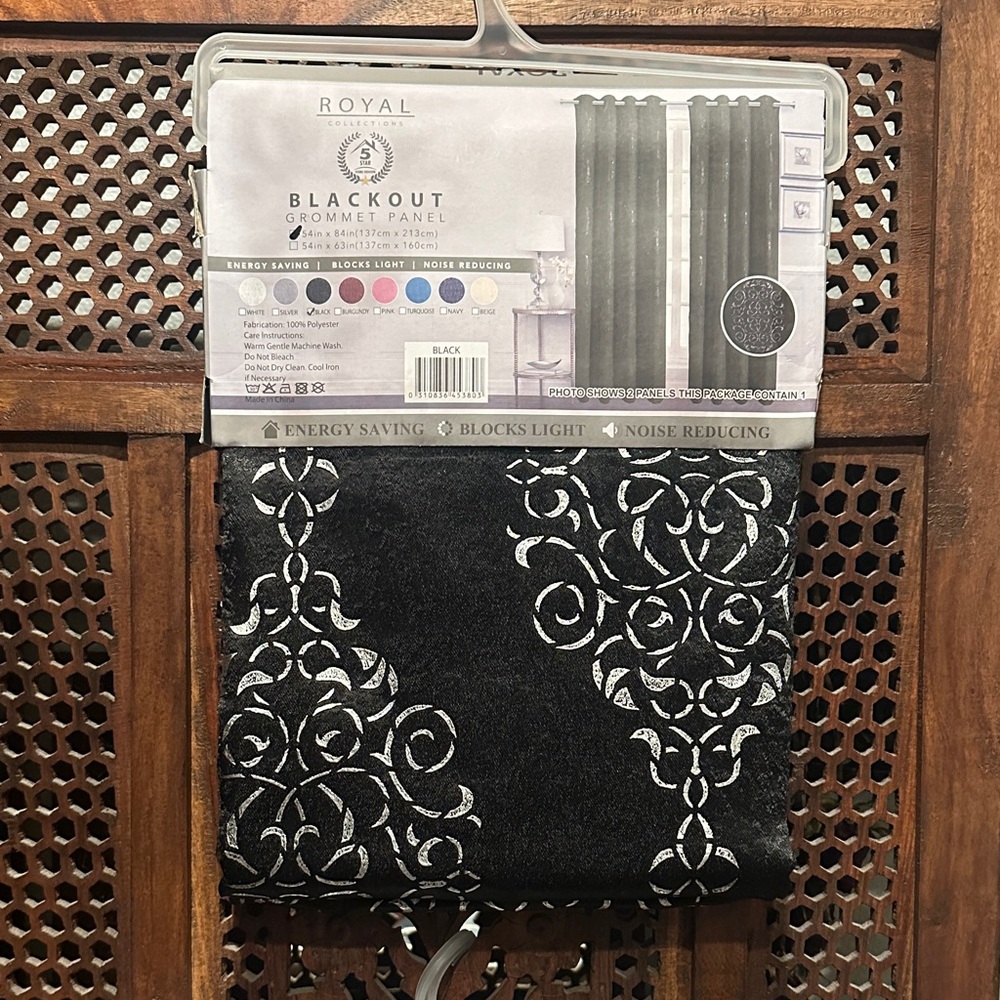 Royal Blackout Grommet Panel - Black and Silver lot of 2